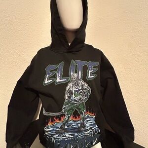 EliteStyle Black Graphic Hoodie